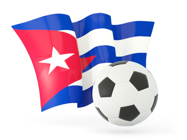 Football with waving flag. Download flag icon of Cuba at PNG format