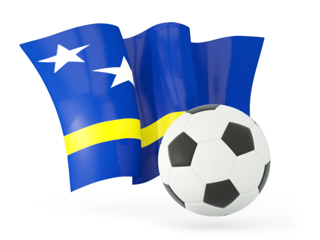 Football with waving flag. Download flag icon of Curacao at PNG format