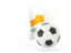 Cyprus. Football with waving flag. Download icon.