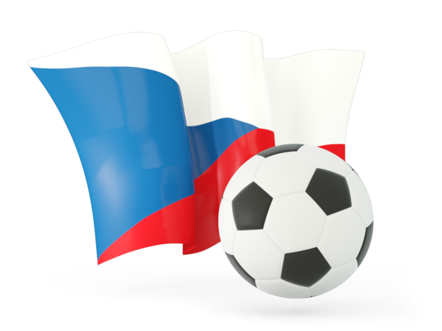 Футбольный мяч с волнистым флагом. Скачать флаг. Чехия