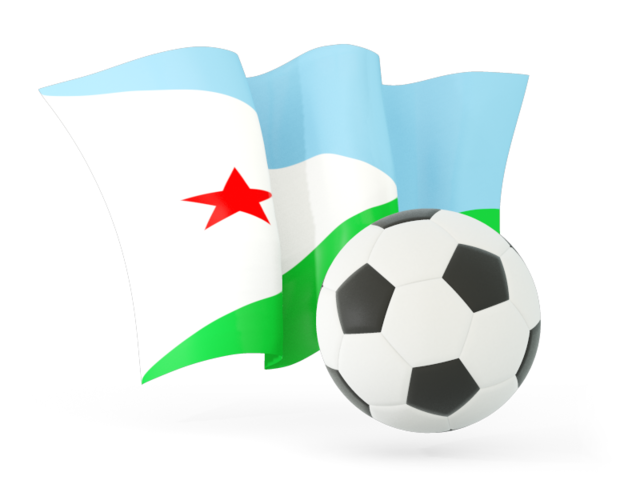 Football with waving flag. Download flag icon of Djibouti at PNG format