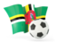 Dominica. Football with waving flag. Download icon.