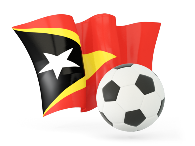 Футбольный мяч с волнистым флагом. Скачать флаг. Восточный Тимор