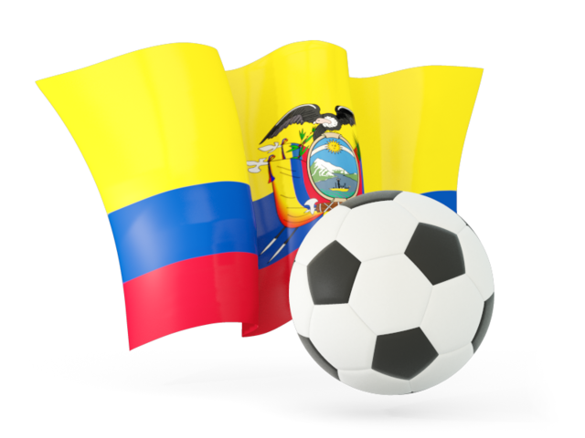 Football with waving flag. Download flag icon of Ecuador at PNG format