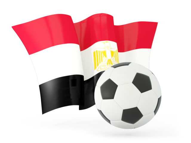 Football with waving flag. Download flag icon of Egypt at PNG format