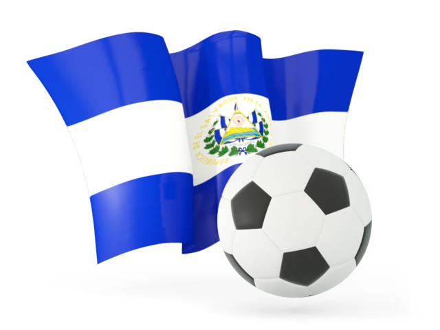 Футбольный мяч с волнистым флагом. Скачать флаг. Сальвадор