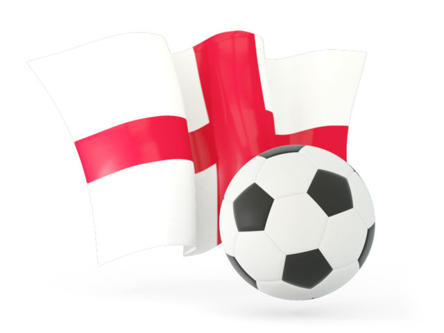 Футбольный мяч с волнистым флагом. Скачать флаг. Англия