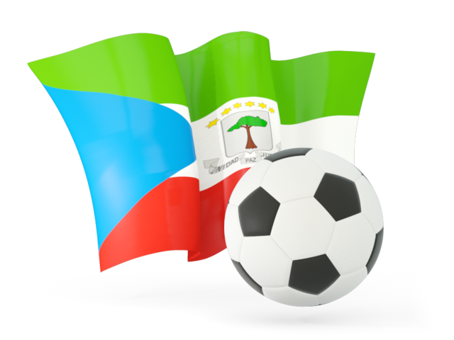 Football with waving flag. Download flag icon of Equatorial Guinea at PNG format