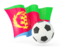 Eritrea. Football with waving flag. Download icon.