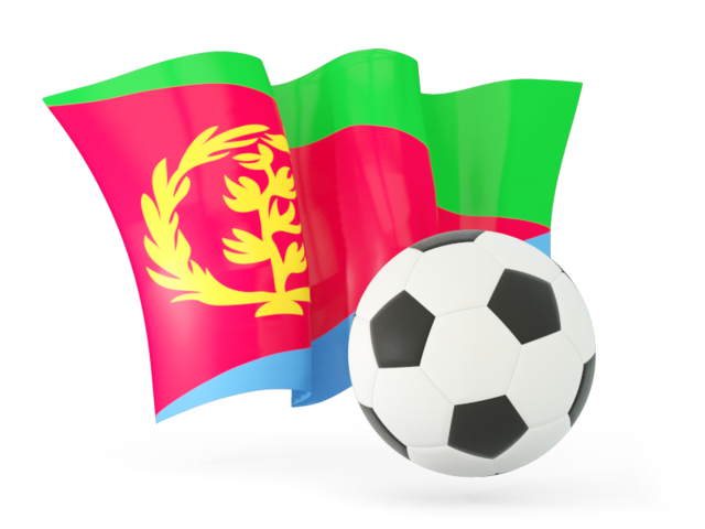 Футбольный мяч с волнистым флагом. Скачать флаг. Эритрея