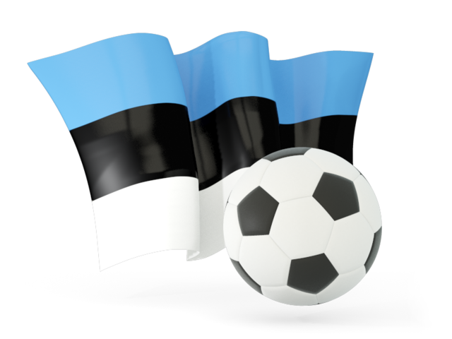 Football with waving flag. Download flag icon of Estonia at PNG format