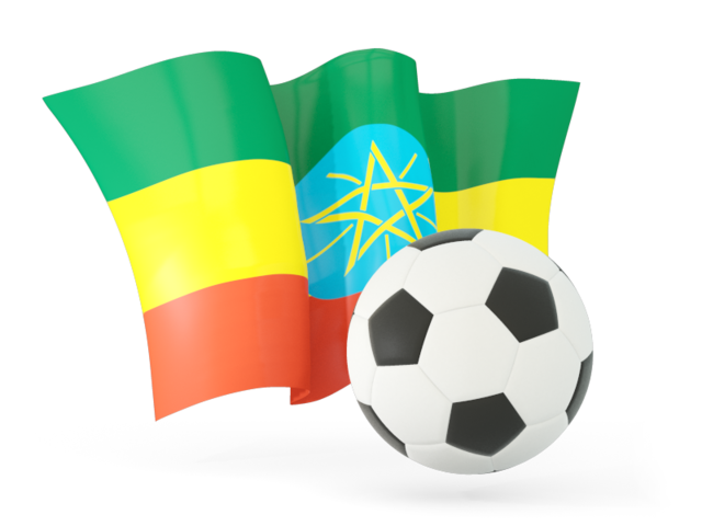 Футбольный мяч с волнистым флагом. Скачать флаг. Эфиопия