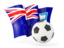 Falkland Islands. Football with waving flag. Download icon.