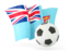 Fiji. Football with waving flag. Download icon.