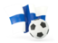 Finland. Football with waving flag. Download icon.