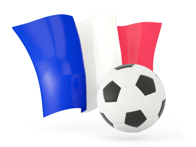 Football with waving flag. Download flag icon of France at PNG format