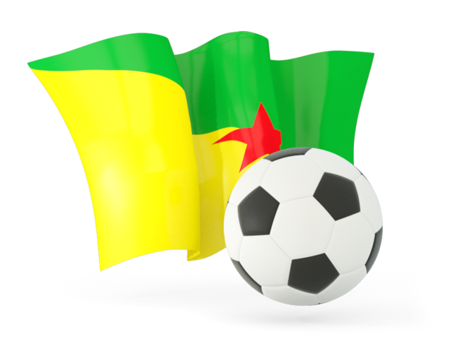Football with waving flag. Download flag icon of French Guiana at PNG format