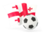 Georgia. Football with waving flag. Download icon.