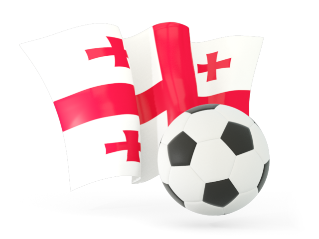 Football with waving flag. Download flag icon of Georgia at PNG format