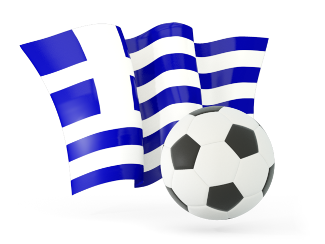 Football with waving flag. Download flag icon of Greece at PNG format