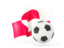 Greenland. Football with waving flag. Download icon.