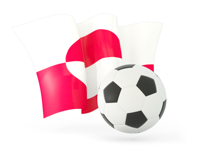 Футбольный мяч с волнистым флагом. Скачать флаг. Гренландия