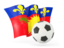 Guadeloupe. Football with waving flag. Download icon.