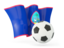 Guam. Football with waving flag. Download icon.