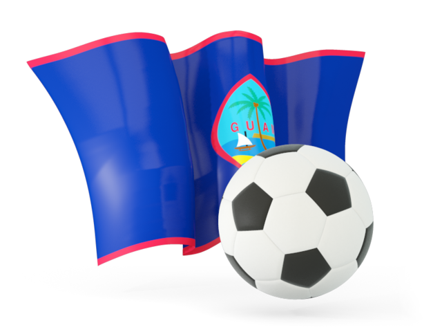 Football with waving flag. Download flag icon of Guam at PNG format