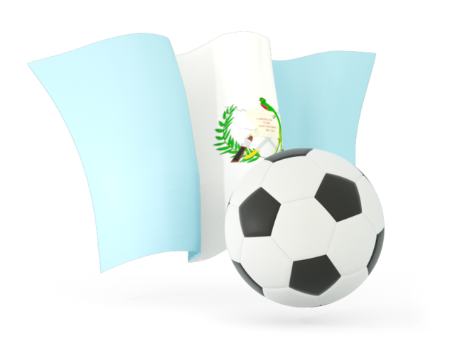 Футбольный мяч с волнистым флагом. Скачать флаг. Гватемала