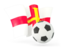 Guernsey. Football with waving flag. Download icon.