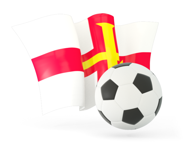 Football with waving flag. Download flag icon of Guernsey at PNG format