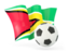 Guyana. Football with waving flag. Download icon.