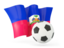 Haiti. Football with waving flag. Download icon.