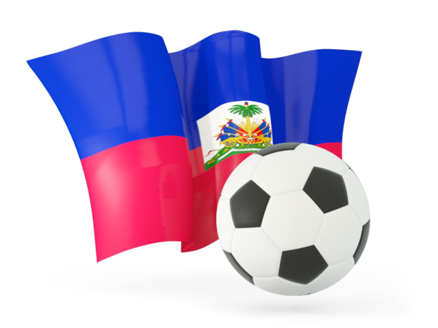 Футбольный мяч с волнистым флагом. Скачать флаг. Гаити