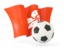 Hong Kong. Football with waving flag. Download icon.