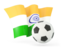 India. Football with waving flag. Download icon.