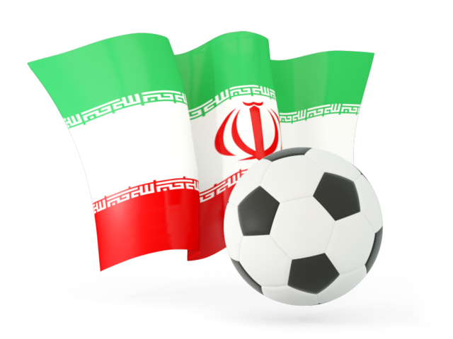 Football with waving flag. Download flag icon of Iran at PNG format
