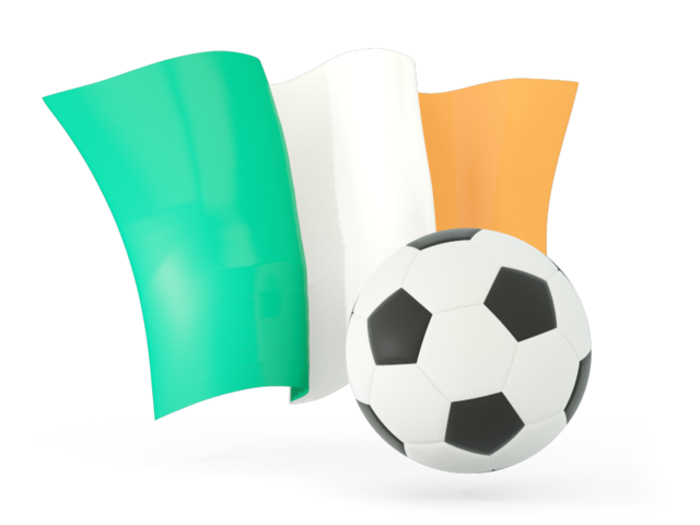 Football with waving flag. Download flag icon of Ireland at PNG format