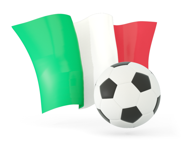 Football with waving flag. Download flag icon of Italy at PNG format