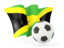 Jamaica. Football with waving flag. Download icon.