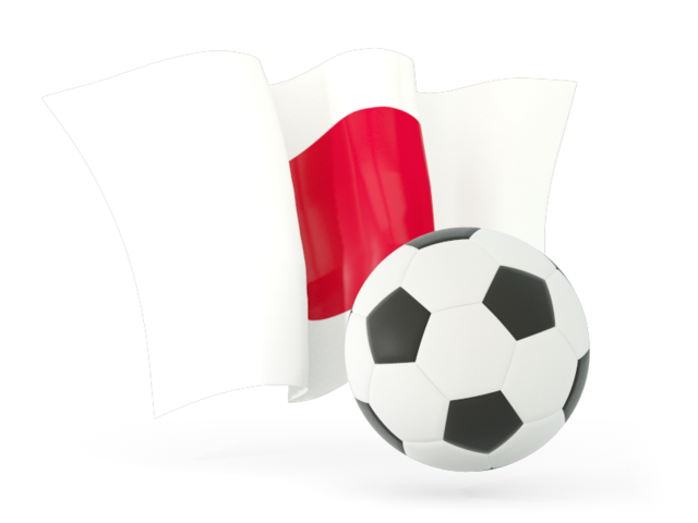 Football with waving flag. Download flag icon of Japan at PNG format