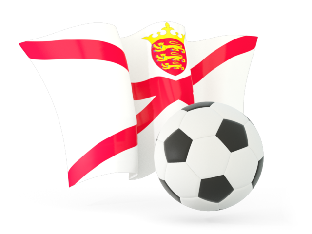 Football with waving flag. Download flag icon of Jersey at PNG format
