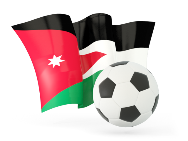 Футбольный мяч с волнистым флагом. Скачать флаг. Иордания