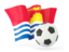 Kiribati. Football with waving flag. Download icon.