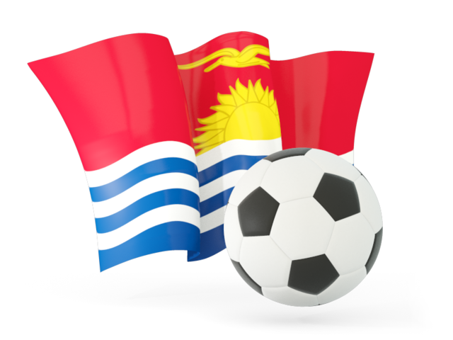 Football with waving flag. Download flag icon of Kiribati at PNG format