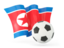 North Korea. Football with waving flag. Download icon.