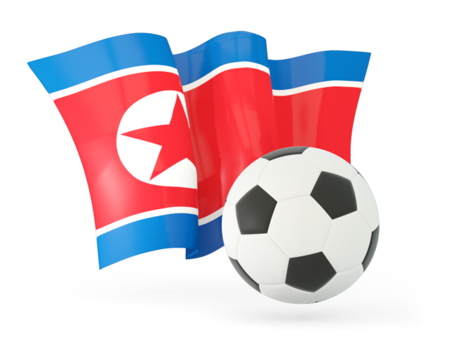 Football with waving flag. Download flag icon of North Korea at PNG format