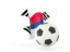 South Korea. Football with waving flag. Download icon.
