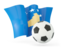 Kosovo. Football with waving flag. Download icon.